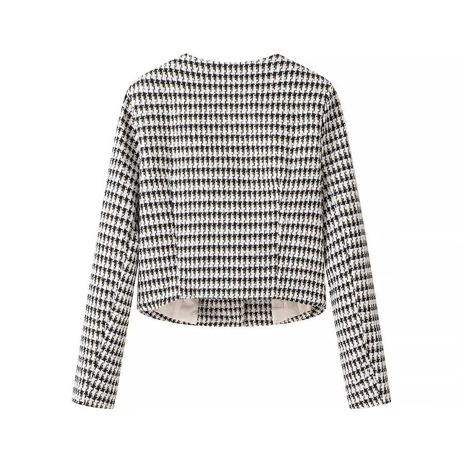 Damen Moderne Jacquardjacke mit knöpfbarem Design und klassischem Schnitt Drune