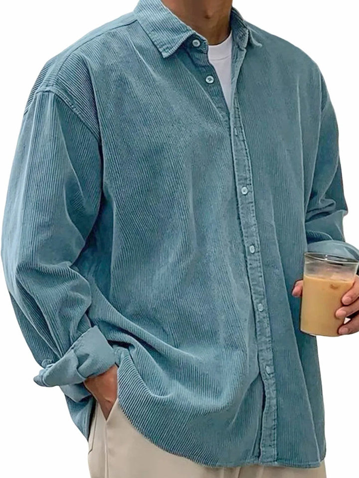 Herren nan lässiges Cordhemd aus Feincord mit Oversize-Schnitt Drune