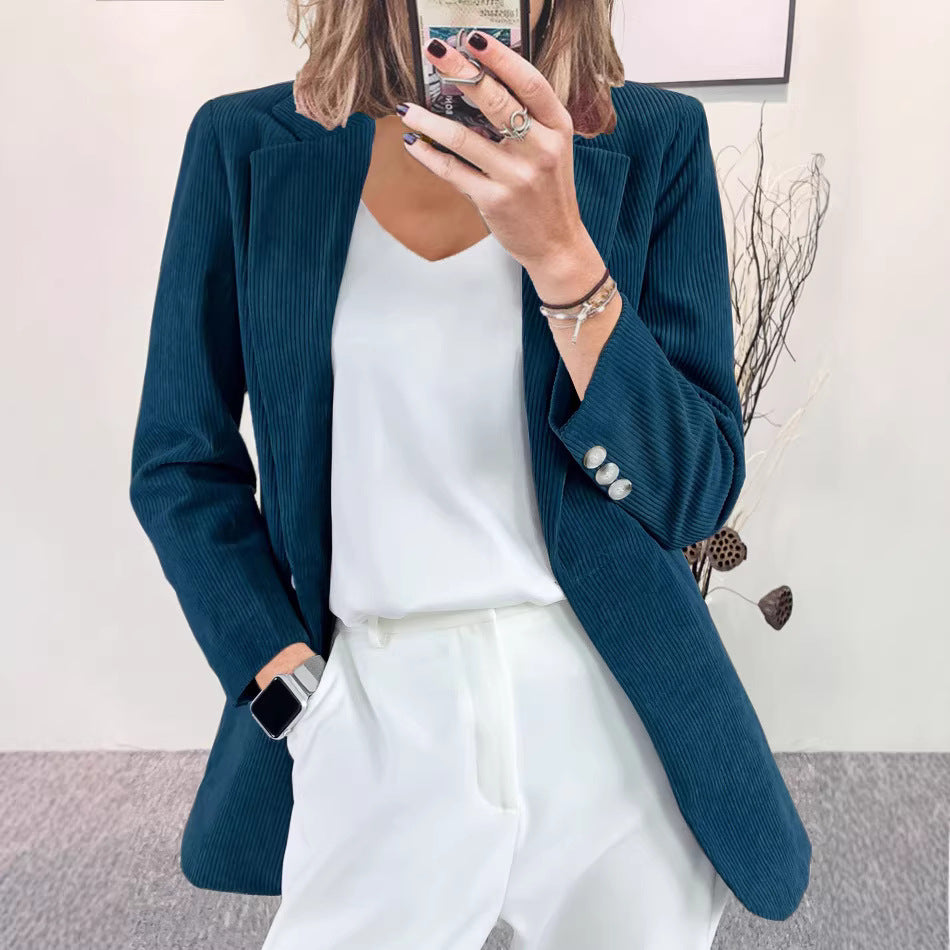 Damen modischer gestreifter Blazer mit schmalem Schnitt Drune