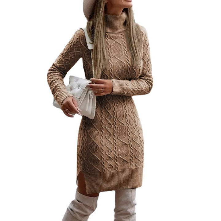 Damen Strickkleid mit Rollkragen Drune