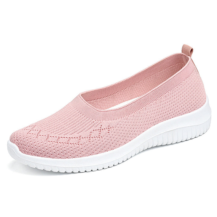 Damen nan nahtloser Strick-Ballerina-Slip mit sockenähnlichem Schaft, elastischem Einstieg und dämpfender Leichtlaufsohle Drune