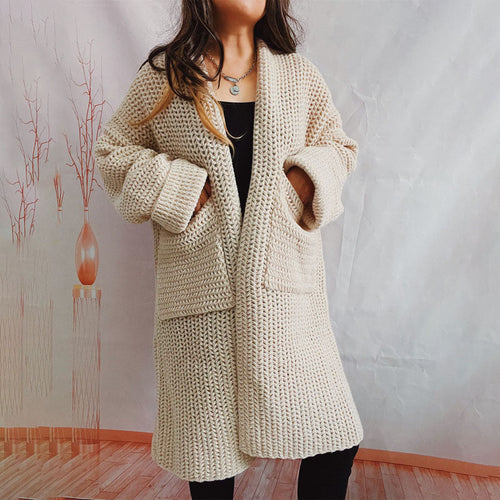 Drune | Einfarbige Strickjacke