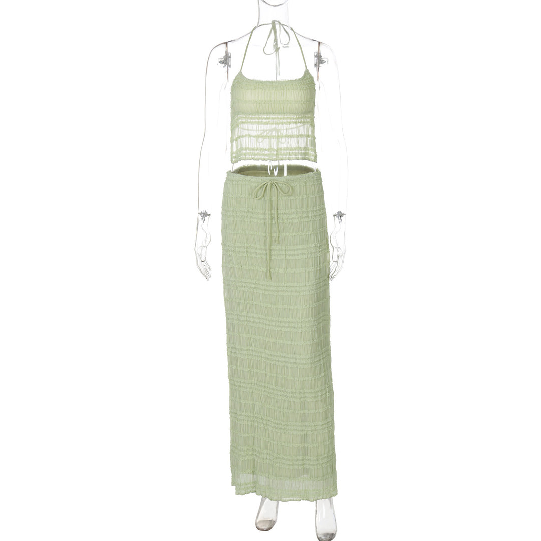 Damen Maxikleid mit schulterfreiem Design und Raffungen Drune