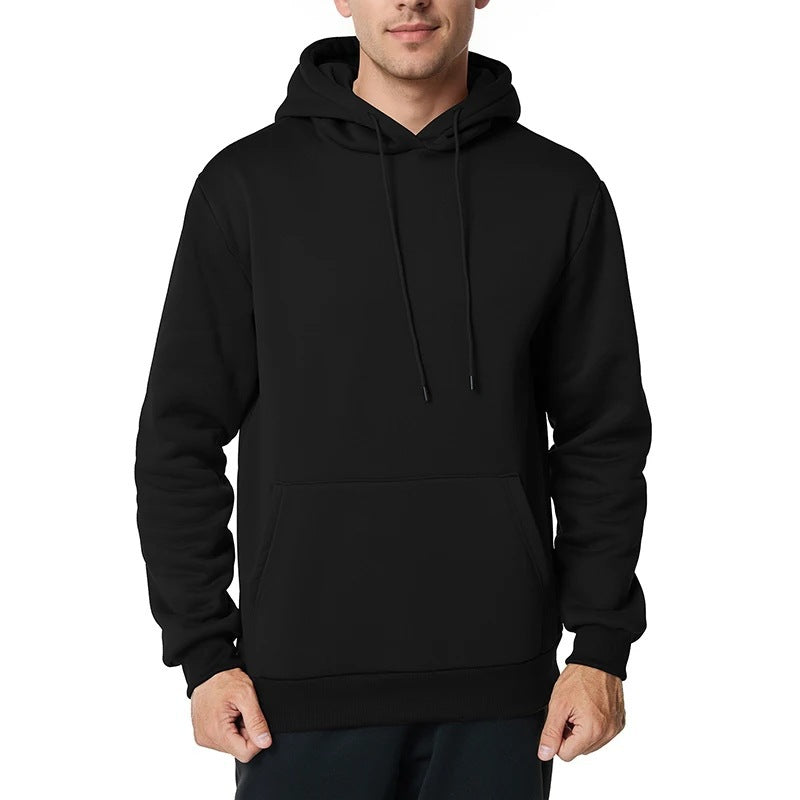 Herren nan minimalistischer Kapuzenpullover mit weichem Fleece-Innenfutter und Kängurutasche Drune