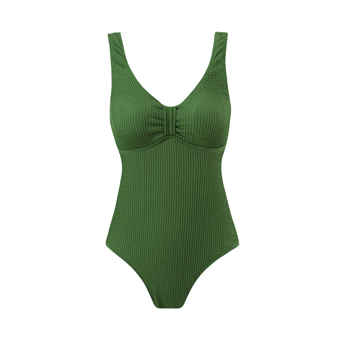 Damen Einteiler Badeanzug mit strukturierter Textur und elegantem Schnitt Drune
