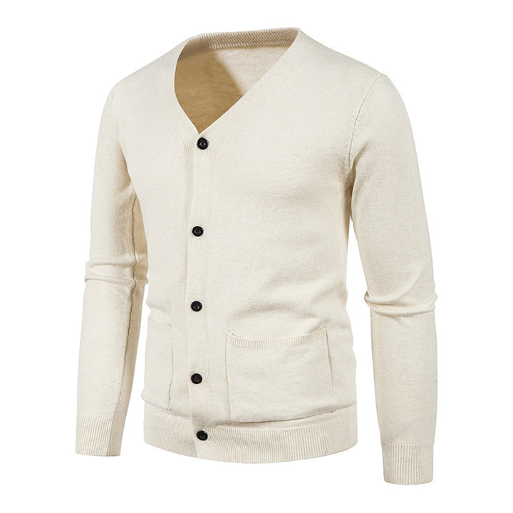 Herren Strickjacke mit V-Ausschnitt und praktischen Taschen Drune