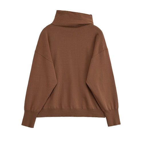 Damen modischer Pullover mit asymmetrischem Kragen Drune