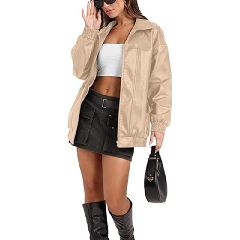 Damen lässige Übergangsjacke mit elastischen Bündchen und praktischem Reißverschluss Drune