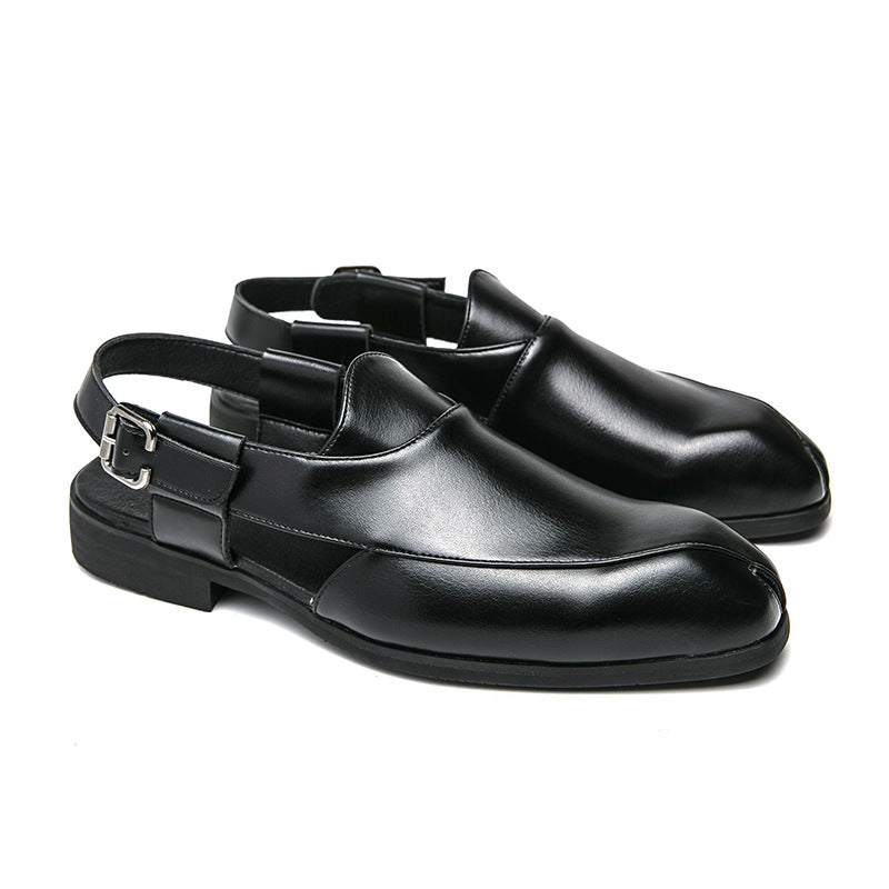 Damen elegante Leder-Mokassins mit verstellbarem Riemen Drune