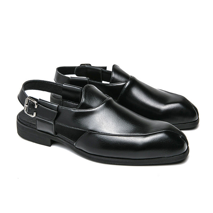 Damen elegante Leder-Mokassins mit verstellbarem Riemen Drune