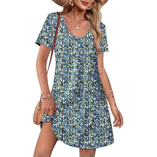 Damen Kurzarm Freizeitkleid Drune