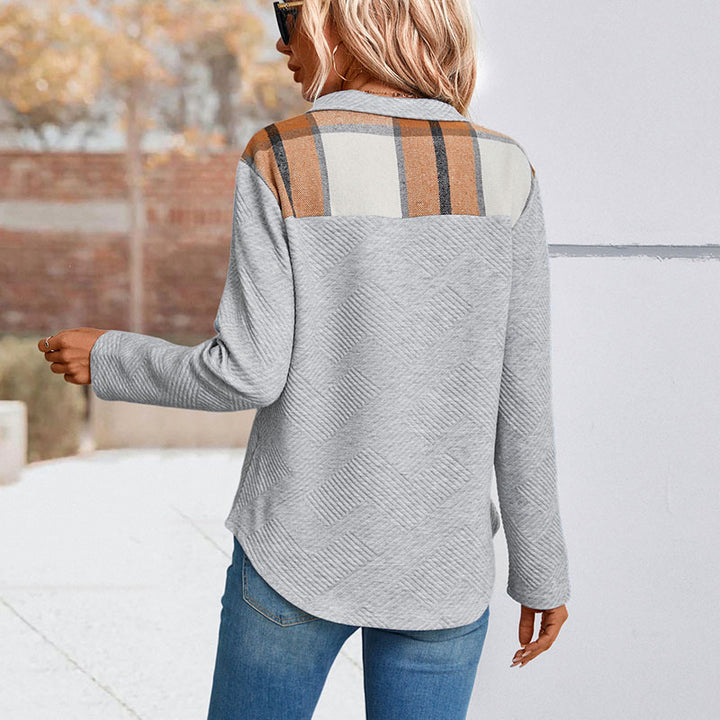 Damen Freizeitpullover mit modischem Steppdesign und praktischen Knopfdetails Drune