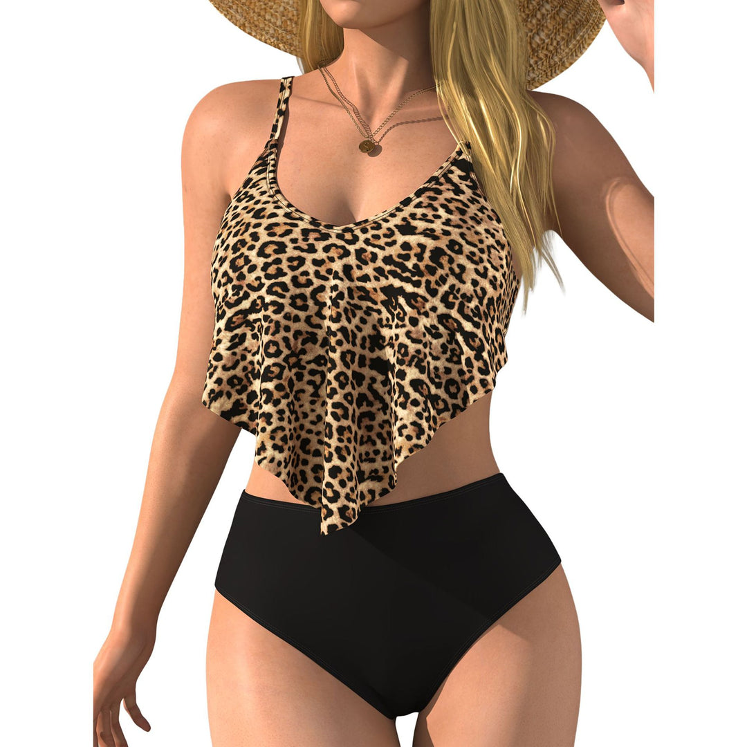 Damen modisches Crop-Top mit animalischem Print und fließendem Schnitt Drune