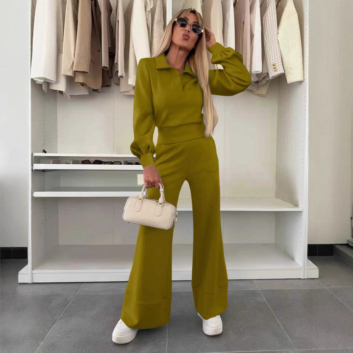 Damen Stylish und lässiger Jumpsuit mit weitem Bein und eleganten Ärmeln Drune
