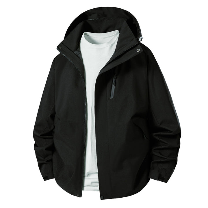 Herren technische Übergangsjacke mit verstellbarem Kapuzenrand Drune