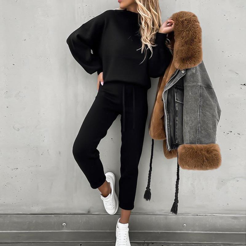 Damen Lässiges Hoodie-Set mit bequemen Jogginghosen Drune