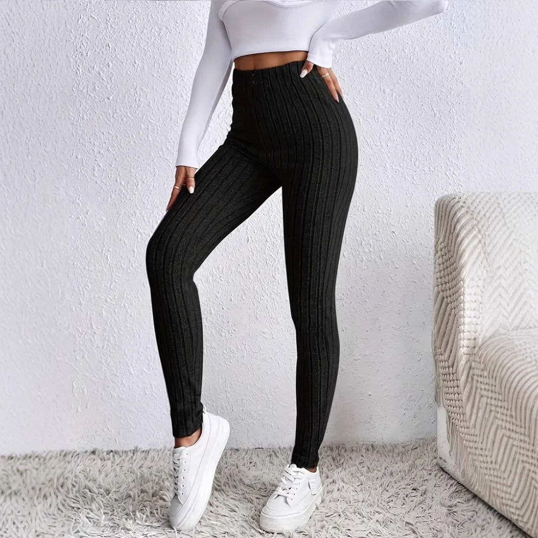 Damen Hochtaillierte Rippstrickleggings Drune