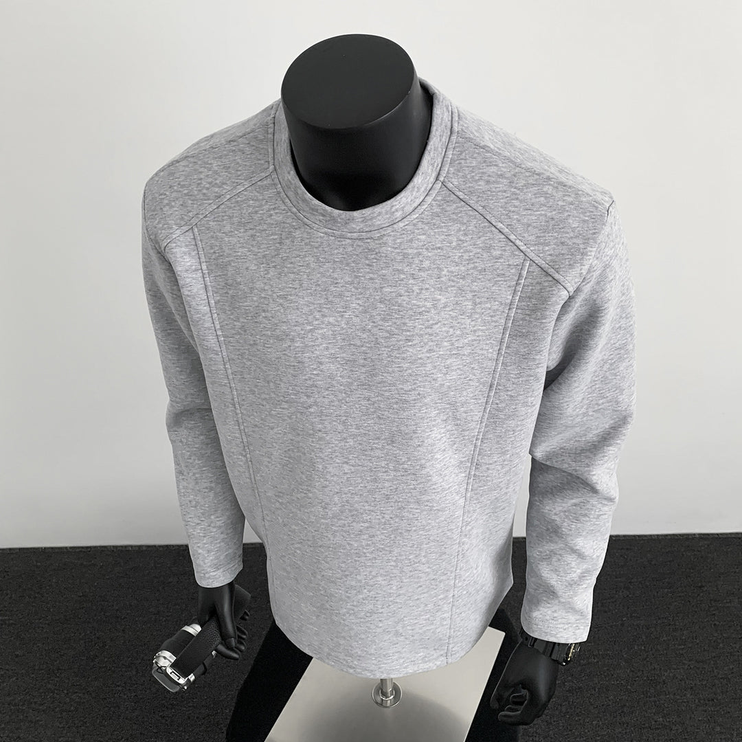 Herren nan taillierter Rundhals-Sweater aus dichtem Sweatstoff mit flachen Ziernähten und Raglanärmeln Drune