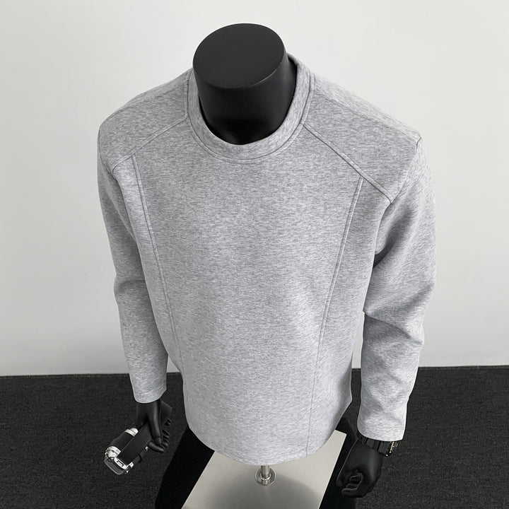 Herren nan taillierter Rundhals-Sweater aus dichtem Sweatstoff mit flachen Ziernähten und Raglanärmeln Drune
