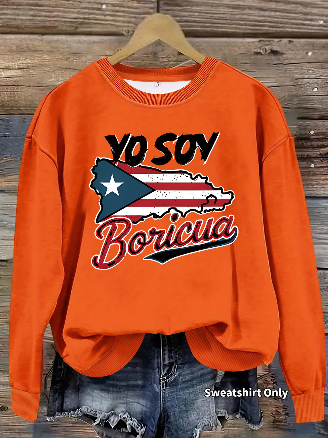 Damen Sweatshirt mit kreativem Puerto Rico Design und lässigem Schnitt Drune