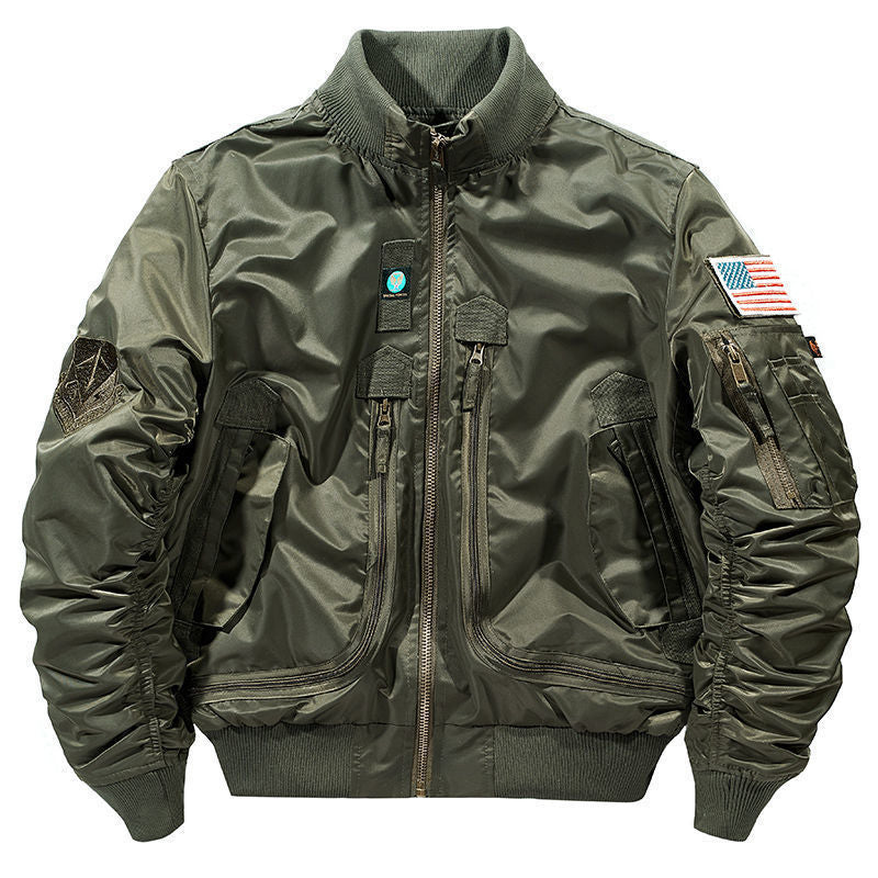 Herren stylische Bomberjacke mit vielseitigen Taschen Drune