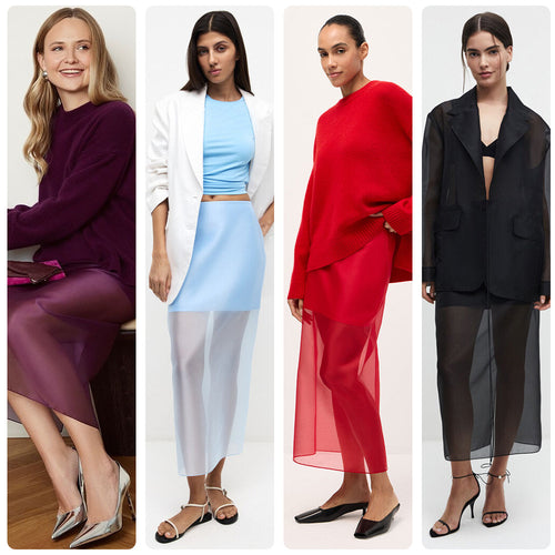 Damen Langer Chiffon-Rock mit seitlichem Schlitz und eleganter Silhouette Drune