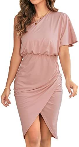Damen Wickelkleid mit elegantem asymmetrischem Schnitt und Rüschendetails Drune