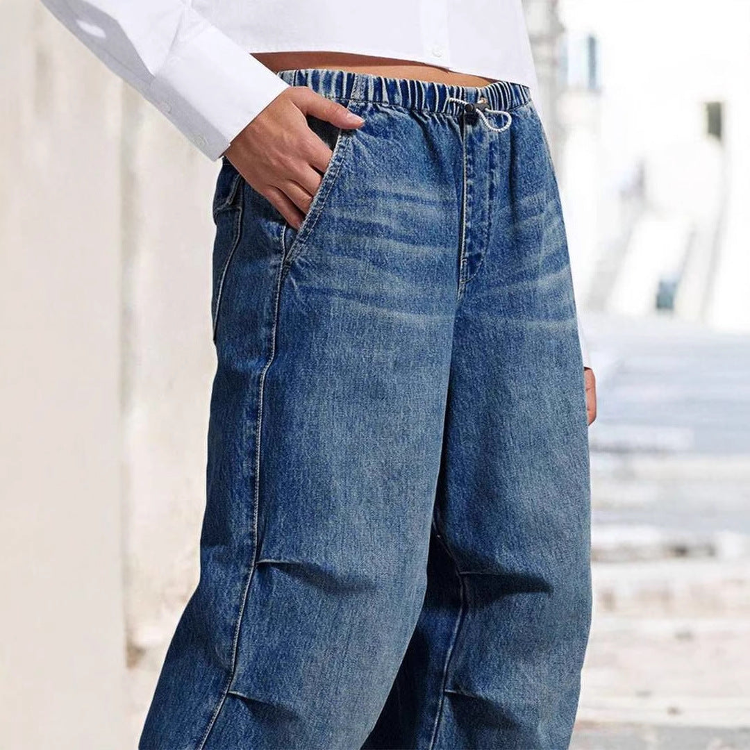 Damen Bequeme weit geschnittene Jeanshose im lässigen Urban-Style Drune