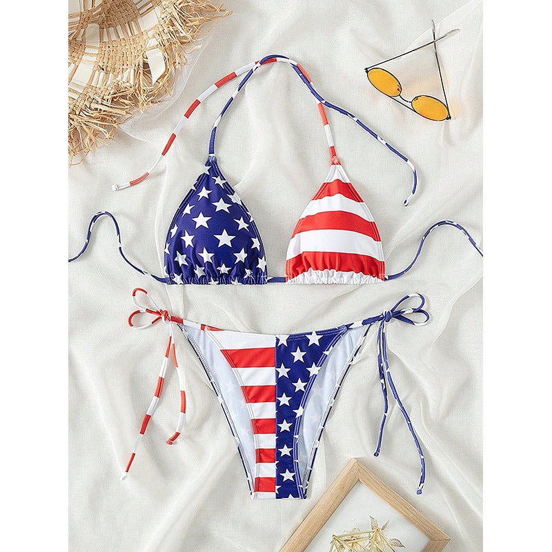 Damen Triangel-Bikini mit patriotischem Design Drune