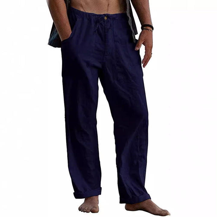 Herren nan leichte Leinenhose mit elastischem Bund und geradem Schnitt Drune