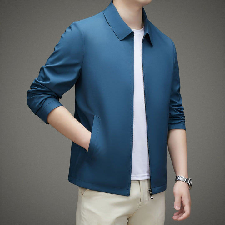 Herren leichte Sportjacke mit elegantem Stehkragen und praktischen Taschen Drune