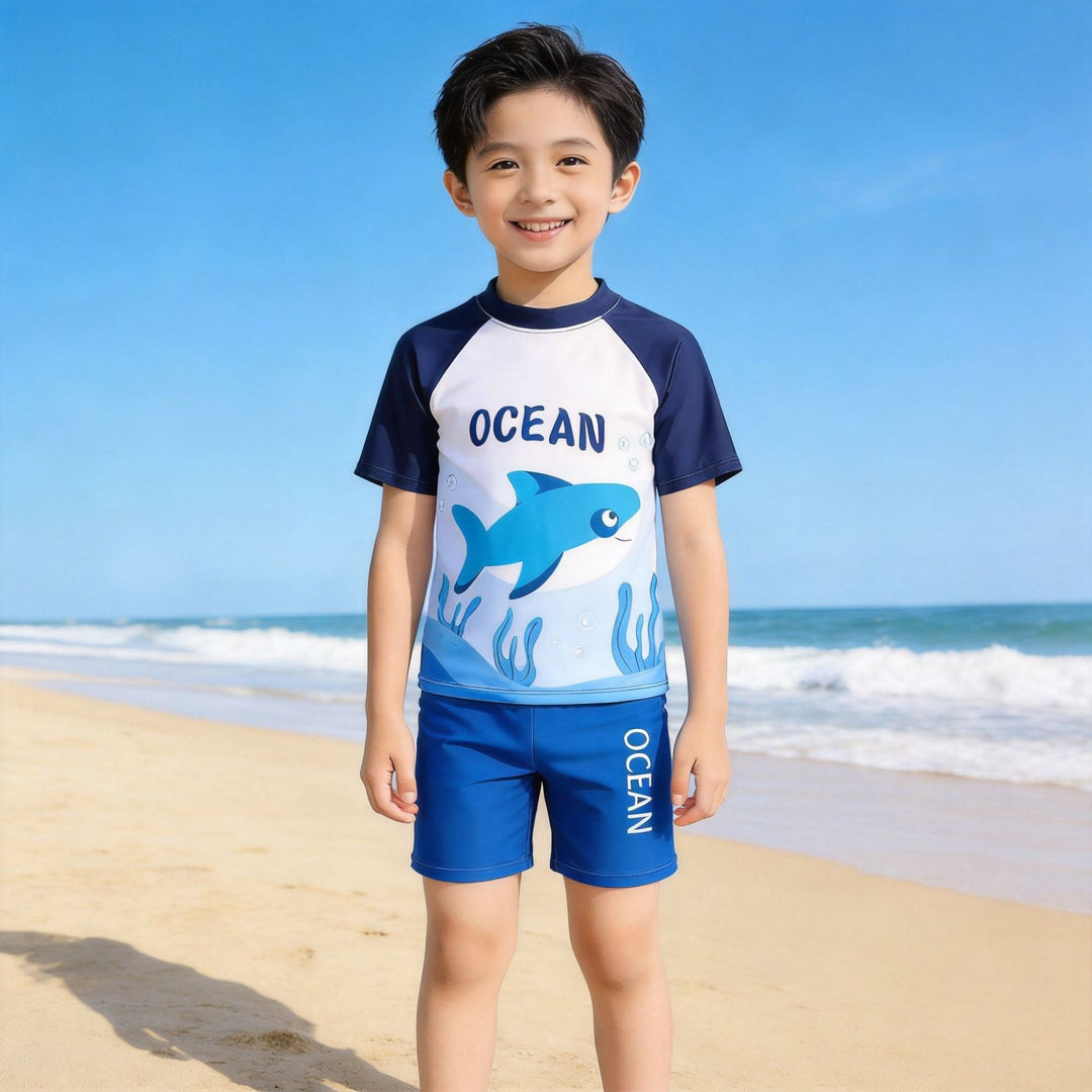 Jungen UV-Schutz Schwimmanzug mit kurzen Ärmeln Drune