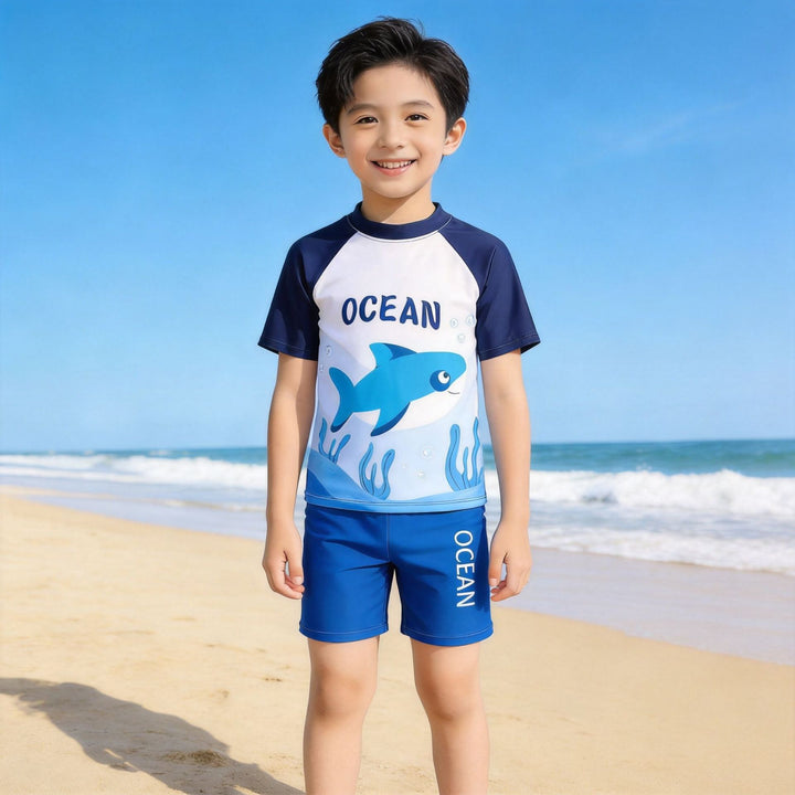 Jungen UV-Schutz Schwimmanzug mit kurzen Ärmeln Drune