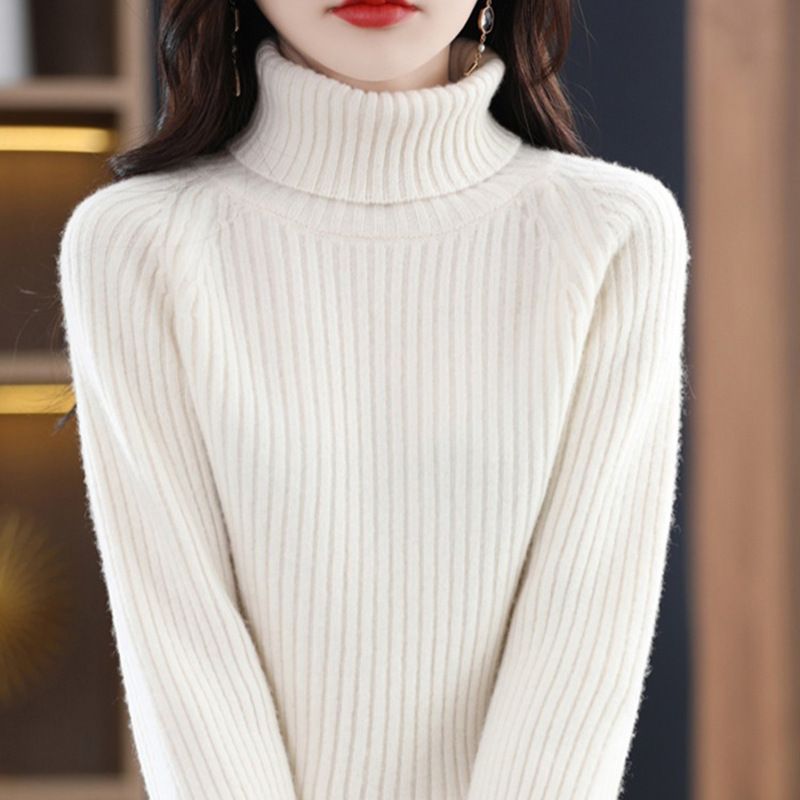 Damen kuscheliger Rollkragenpullover mit Rippstruktur Drune