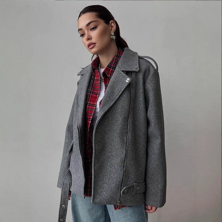 Damen Modische Oversized Jacke Drune