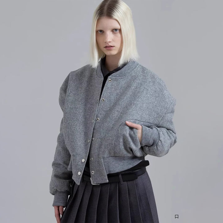 Damen modische Oversized-Jacke aus Wollmix Drune