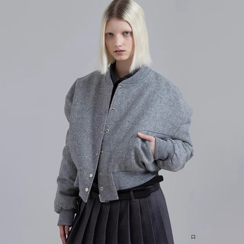 Damen modische Oversized-Jacke aus Wollmix Drune