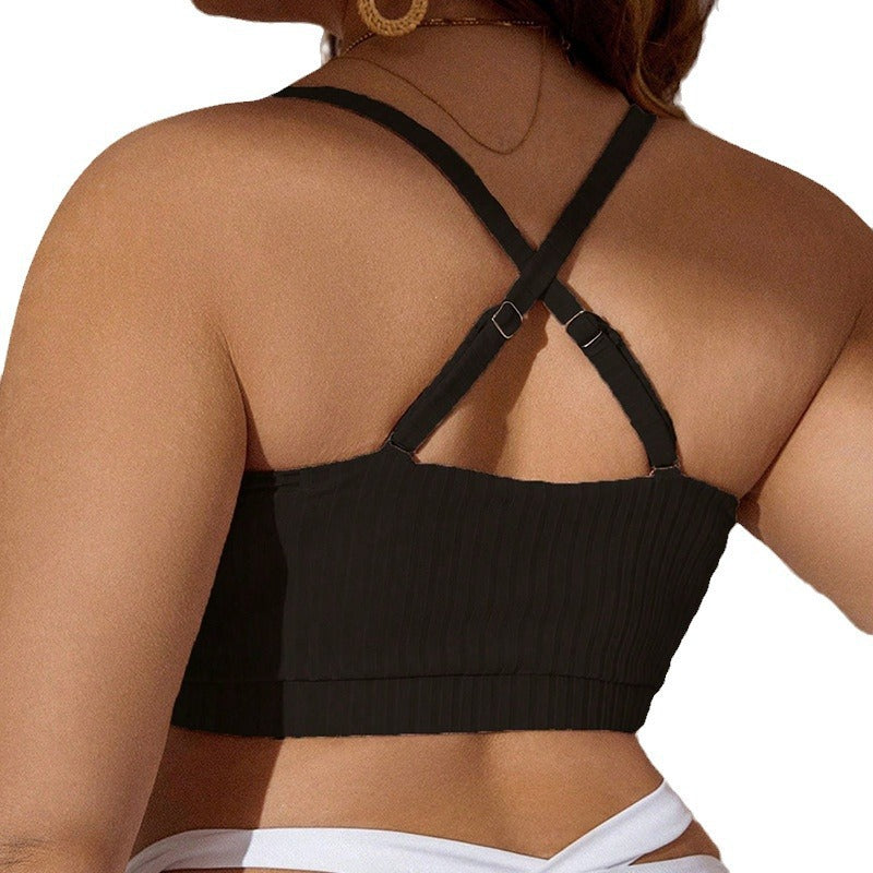 Damen Sportliches Bikini-Oberteil mit Raffungen und verstellbaren Trägern Drune
