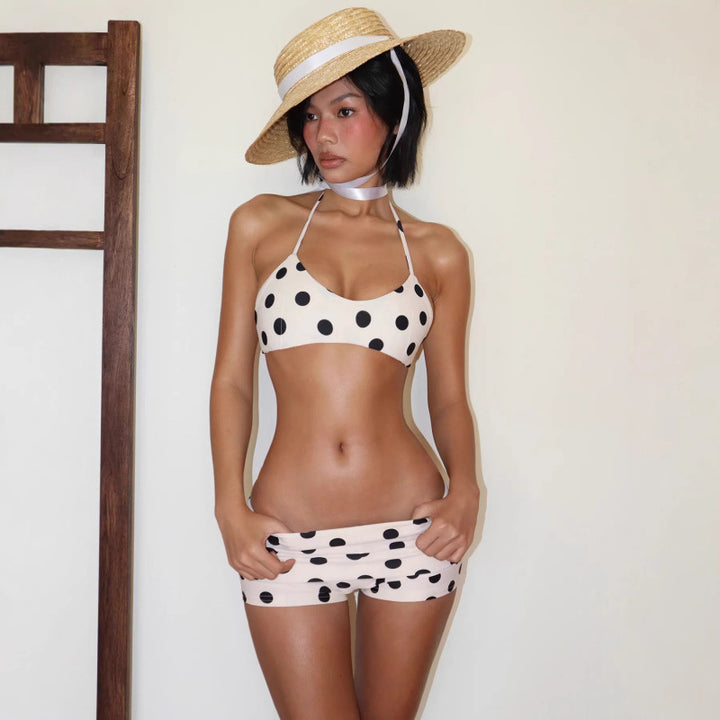 Damen Bikiniset mit verspieltem Punktedesign und eleganten Bindeträgern Drune