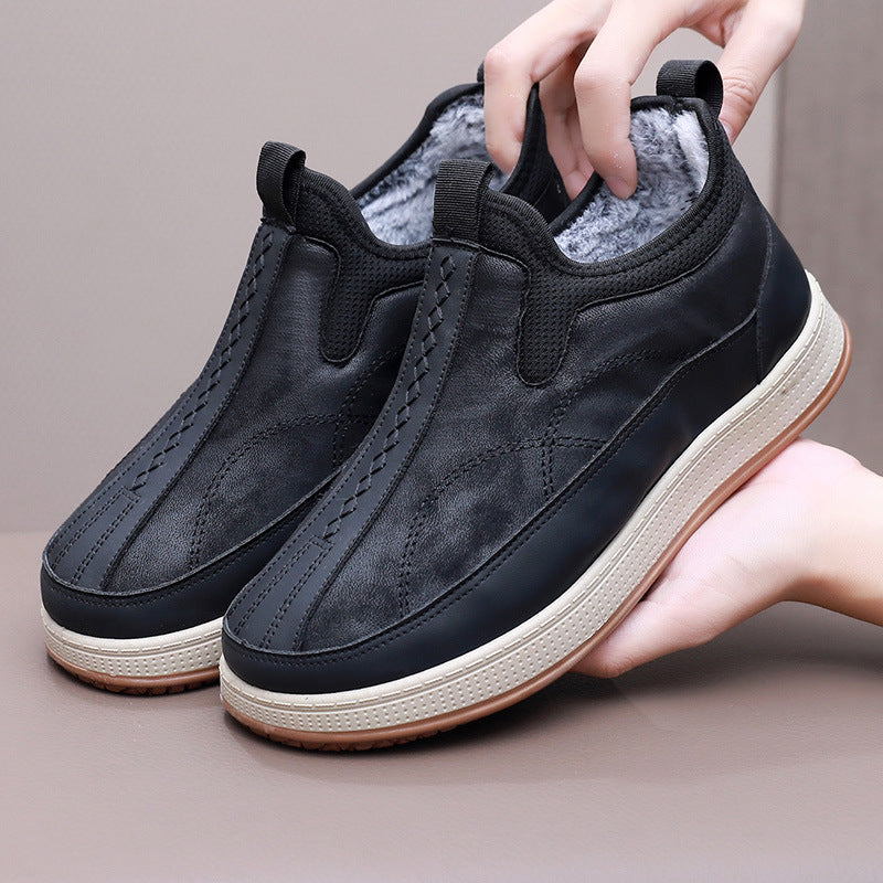Damen Bequeme Winter-Slipper aus Lederimitat mit warmem Innenfutter Drune