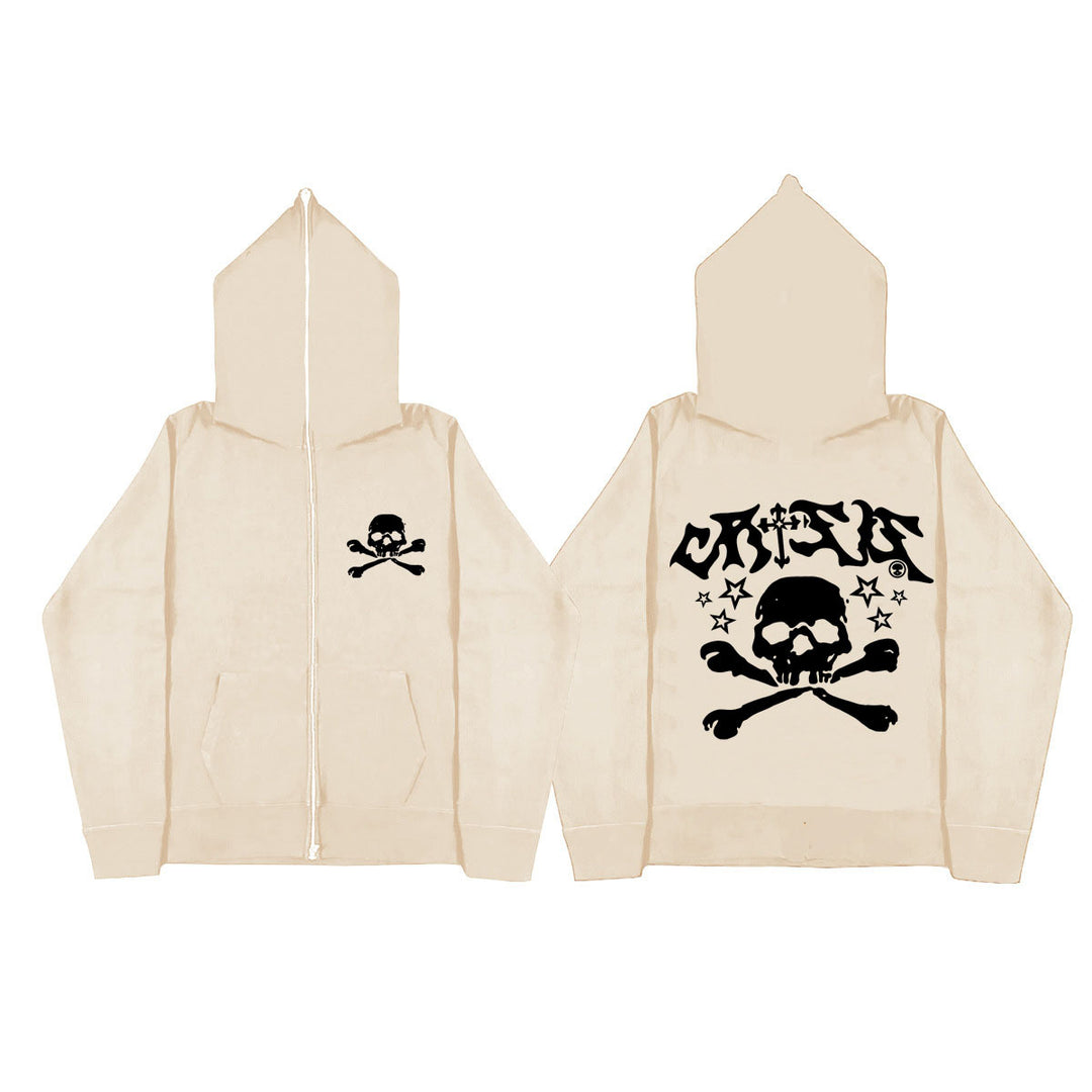 Damen Kapuzenpullover mit kreativem Totenkopfdesign Drune