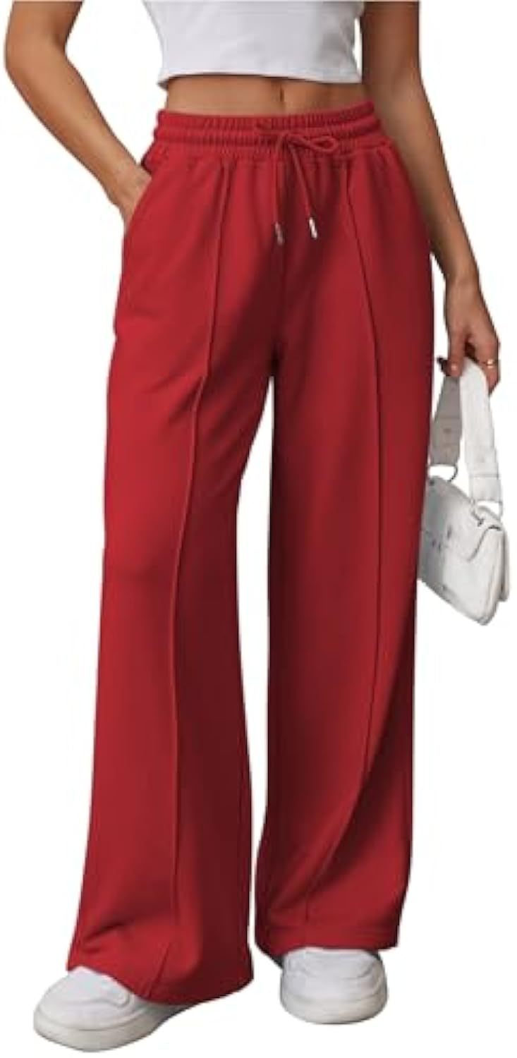 Damen Komfortable Weite Sweatpants mit elastischem Bund und praktischen Taschen Drune