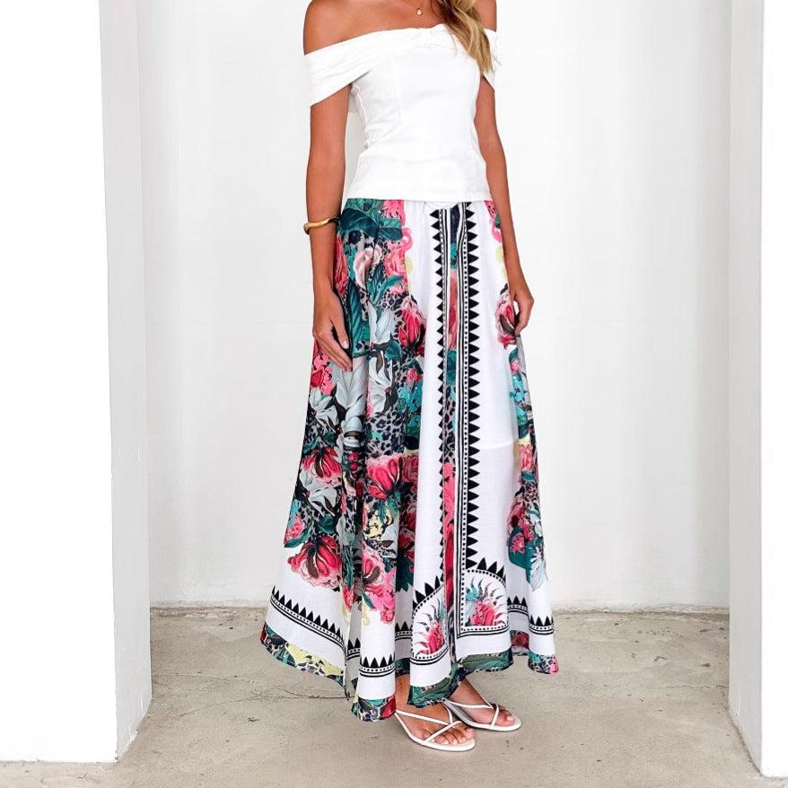 Damen Maxirock mit floralem Muster Drune