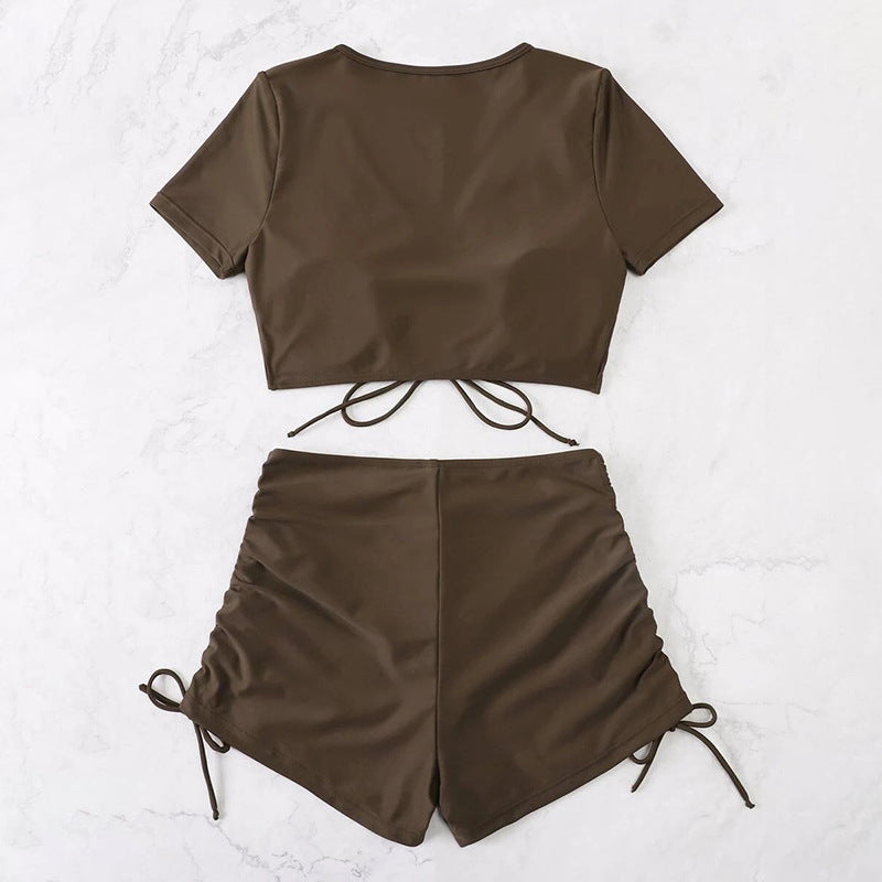 Damen Zweiteiliges Bikiniset mit verstellbaren Rüschendetails Drune