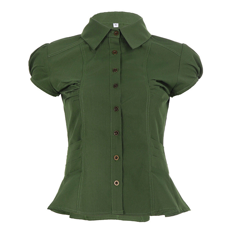 Damen Blusenshirt mit eleganten Puffärmeln Drune