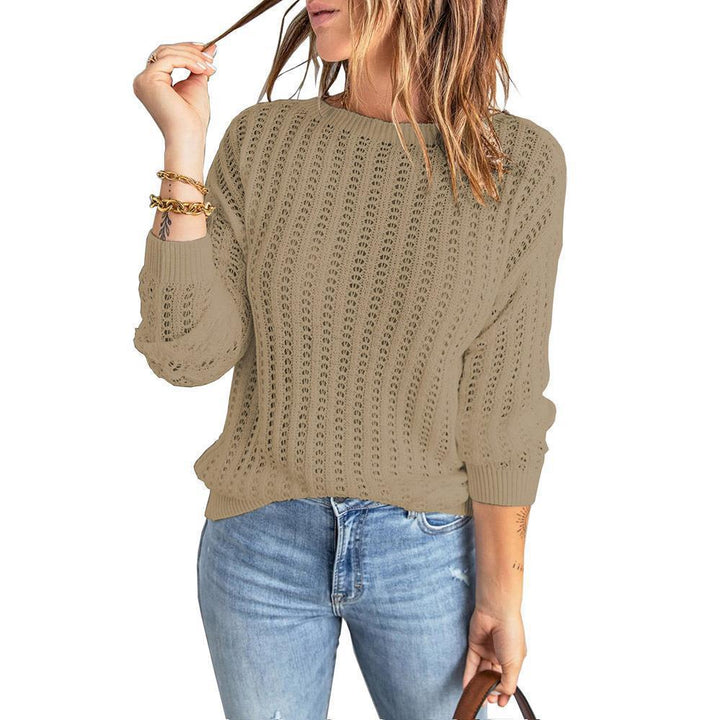 Damen Strickpullover mit strukturiertem Muster und weiten Ärmeln Drune