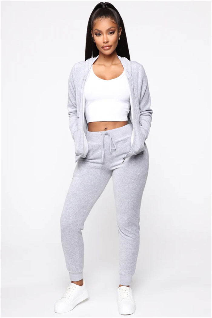 Damen Sportliches und elegantes Fleece-Jogginganzug Drune