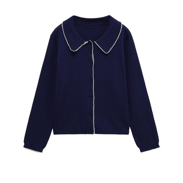 Damen Strickjacke mit dekorativem Kragen und hochwertiger Knopfleiste Drune