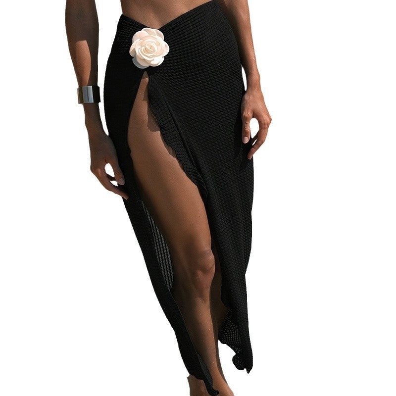 Damen Freizeitrock mit eleganter Blumenapplikation Drune