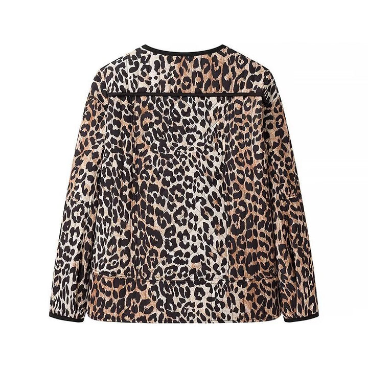 Damen Modische Jacke im trendigen Leopardenmuster Drune